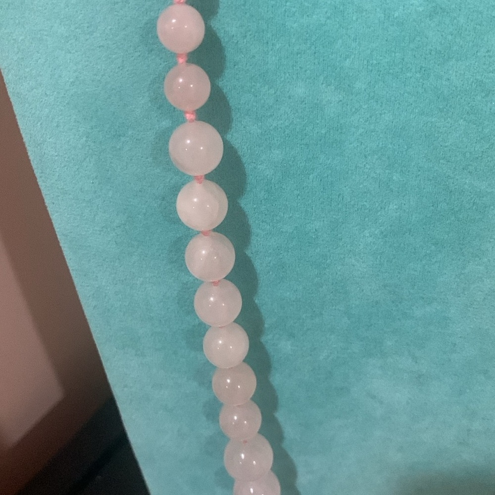 Vintage Rose Quartz Single Strand Hand Knotted Graduated Beads Necklace 34” - Picture 5 of 14